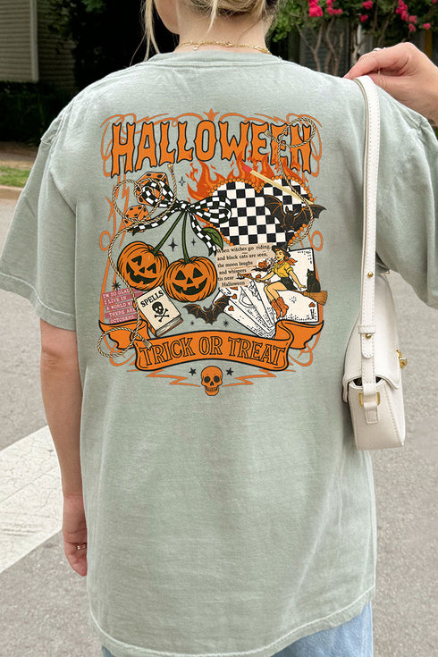 Halloween Outlaw Front & Back Design Comfort Colors Adult Ring-Spun Cotton Tee