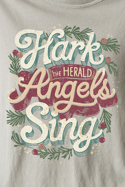 Hark The Herald Angels Sing Comfort Colors Adult Ring-Spun Cotton Tee