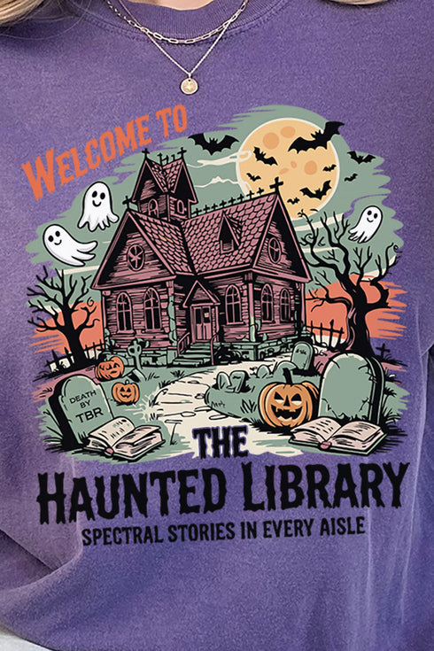 Haunted Library Comfort Colors Adult Ring-Spun Cotton Tee
