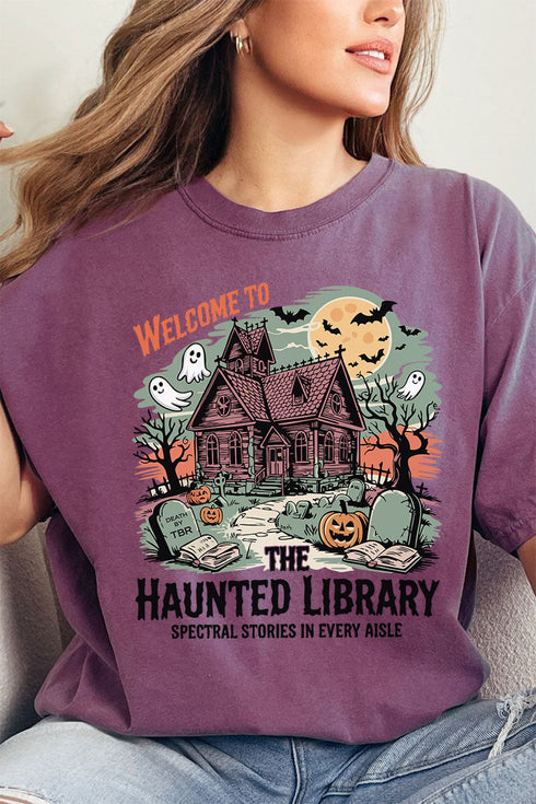 Haunted Library Comfort Colors Adult Ring-Spun Cotton Tee