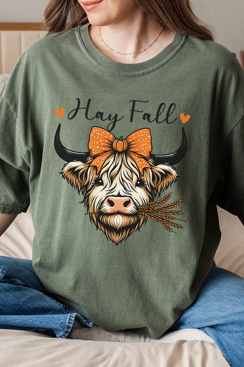 Hay Fall Cow Comfort Colors Adult Ring-Spun Cotton Tee