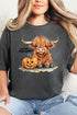 Hey There Pumpkin Highland Cow Comfort Colors Adult Ring-Spun Cotton Tee