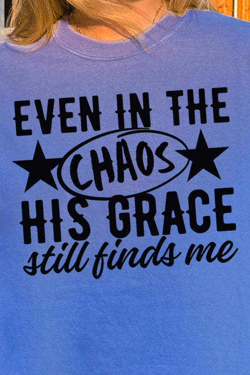 His Grace Finds Me Comfort Colors Adult Ring-Spun Cotton Tee
