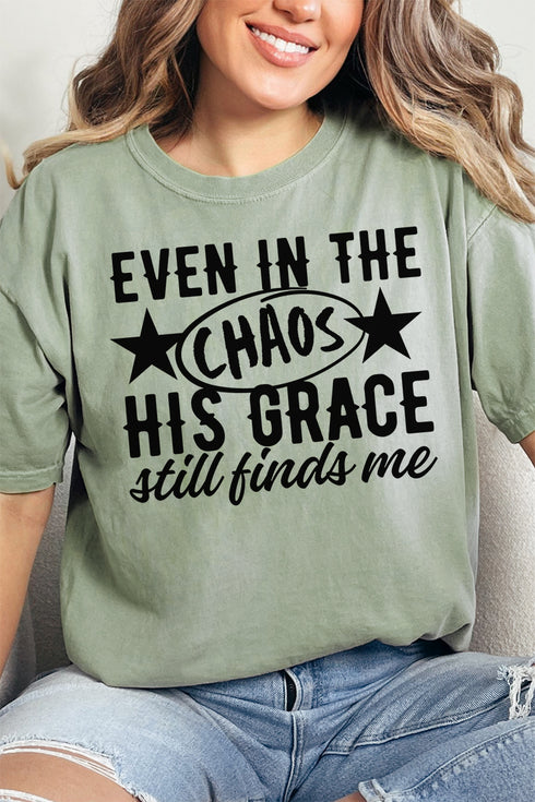 His Grace Finds Me Comfort Colors Adult Ring-Spun Cotton Tee