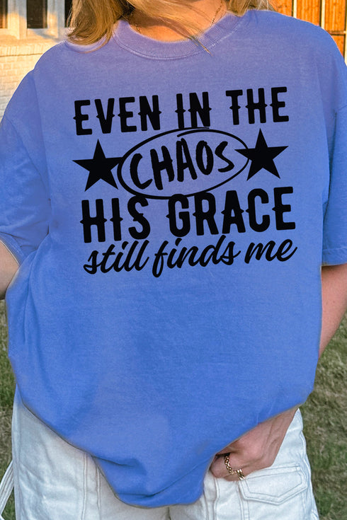 His Grace Finds Me Comfort Colors Adult Ring-Spun Cotton Tee
