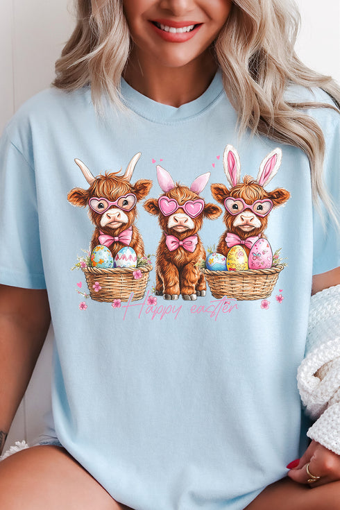 Hoppy Highland Easter Comfort Colors Adult Ring-Spun Cotton Tee
