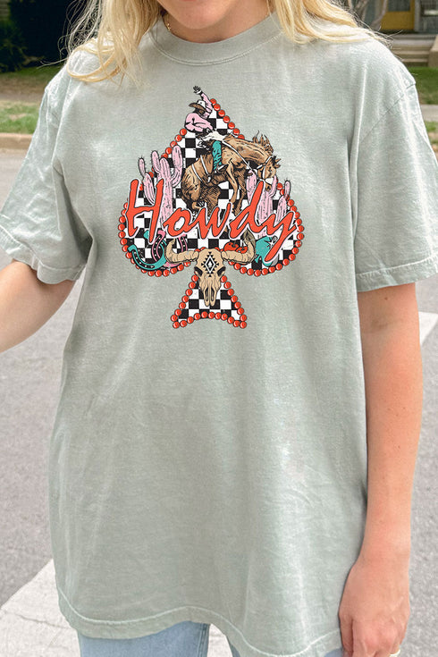 Howdy Cactus Spade Comfort Colors Adult Ring-Spun Cotton Tee