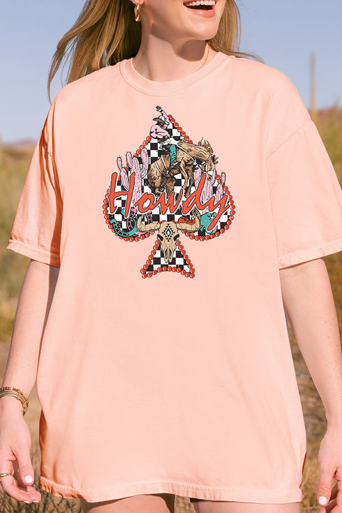 Howdy Cactus Spade Comfort Colors Adult Ring-Spun Cotton Tee