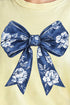 Imperial Blue Chinoiserie Bow Comfort Colors Adult Ring-Spun Cotton Tee