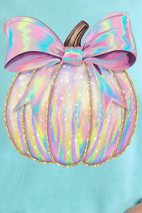 Iridescent Bow Pumpkin Comfort Colors Adult Ring-Spun Cotton Tee