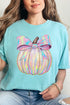 Iridescent Bow Pumpkin Comfort Colors Adult Ring-Spun Cotton Tee