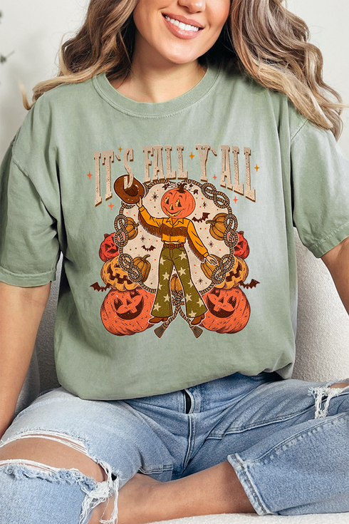 It's Fall Y'all Cowgirl Comfort Colors Adult Ring-Spun Cotton Tee