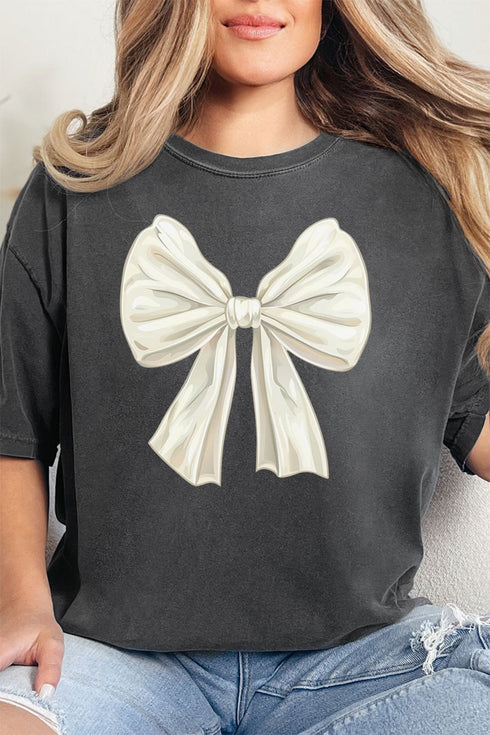 Ivory Coquette Bow Comfort Colors Adult Ring-Spun Cotton Tee