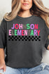Johnson Elementary Checkered School Comfort Colors Adult Ring-Spun Cotton Tee