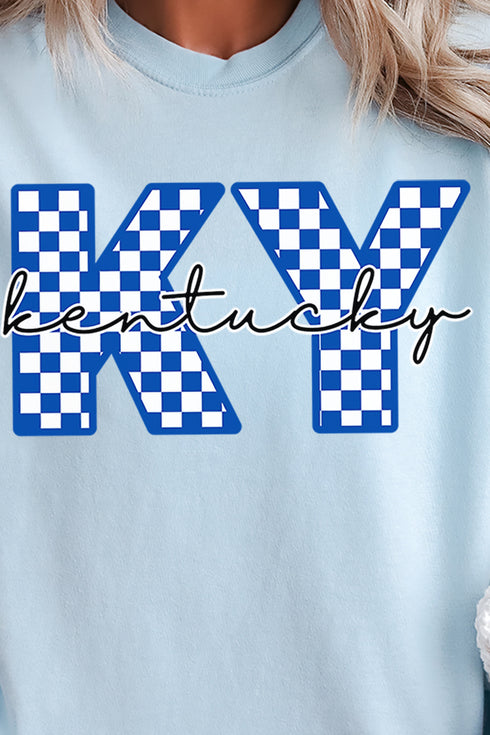 Kentucky Checkered Comfort Colors Adult Ring-Spun Cotton Tee