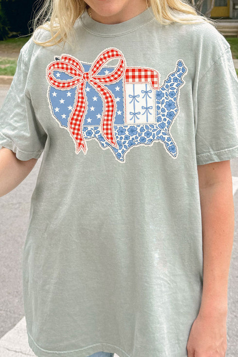 Lacy American Flag Comfort Colors Adult Ring-Spun Cotton Tee