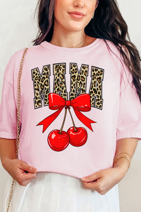 Leopard Cherry Mama Comfort Colors Adult Ring-Spun Cotton Tee