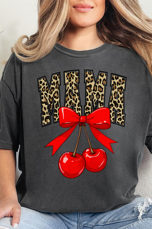 Leopard Cherry Mama Comfort Colors Adult Ring-Spun Cotton Tee