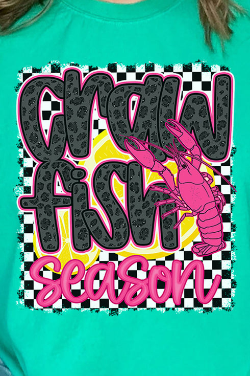 Leopard Luxe Crawfish Season Comfort Colors Adult Ring-Spun Cotton Tee