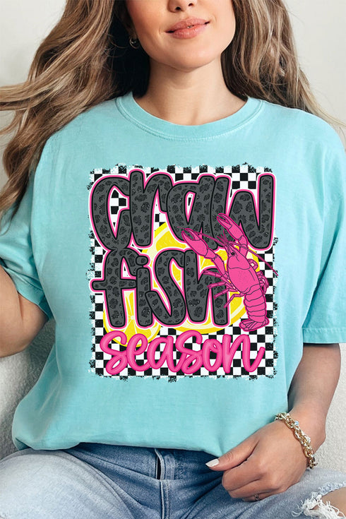 Leopard Luxe Crawfish Season Comfort Colors Adult Ring-Spun Cotton Tee