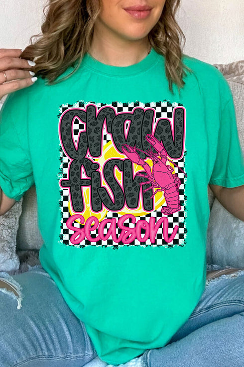 Leopard Luxe Crawfish Season Comfort Colors Adult Ring-Spun Cotton Tee