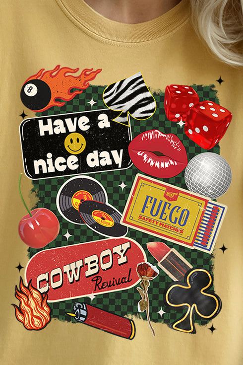 Lit Cowboy Collage Comfort Colors Adult Ring-Spun Cotton Tee