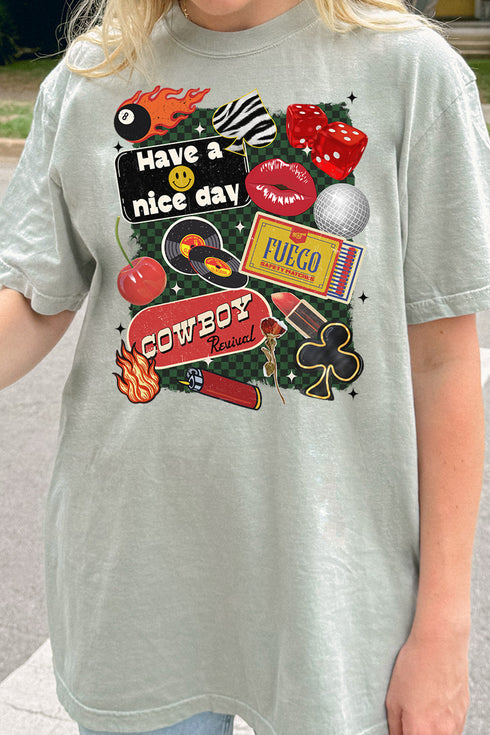 Lit Cowboy Collage Comfort Colors Adult Ring-Spun Cotton Tee