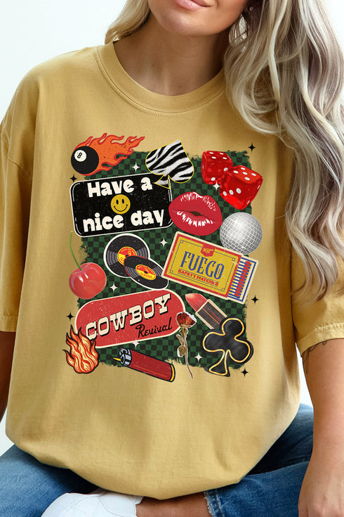 Lit Cowboy Collage Comfort Colors Adult Ring-Spun Cotton Tee