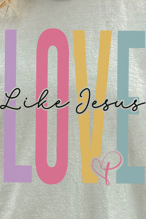 Colorblock Love Like Jesus Comfort Colors Adult Ring-Spun Cotton Tee