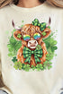 Lucky Clover Highland Cow Comfort Colors Adult Ring-Spun Cotton Tee