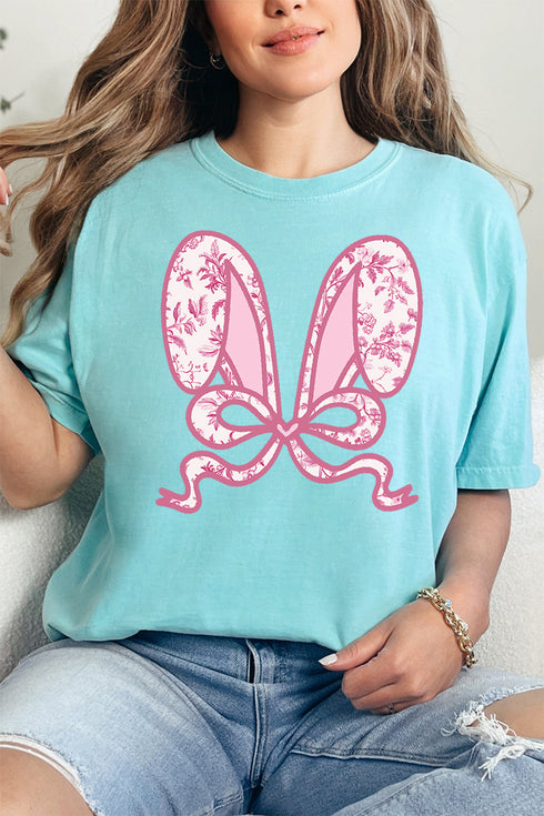 Mauve Chinoiserie Bunny Ears Comfort Colors Adult Ring-Spun Cotton Tee