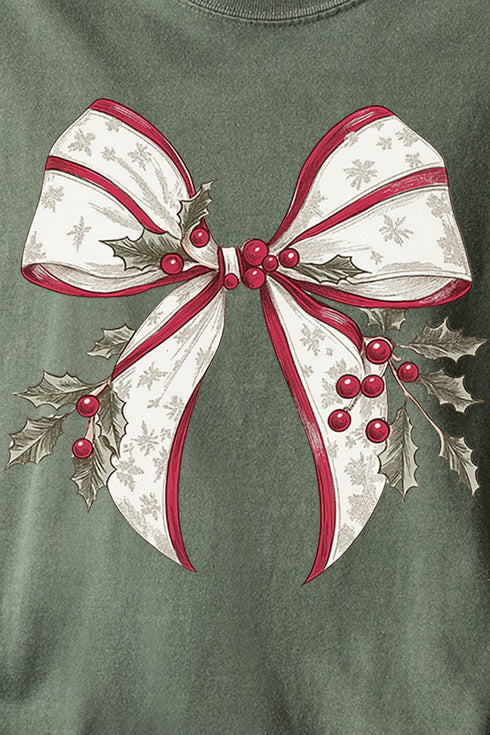 Mistletoe Moment Bow Comfort Colors Adult Ring-Spun Cotton Tee