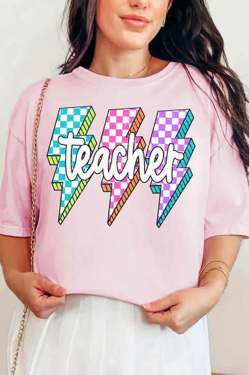Neon Lightning Teacher Comfort Colors Adult Ring-Spun Cotton Tee