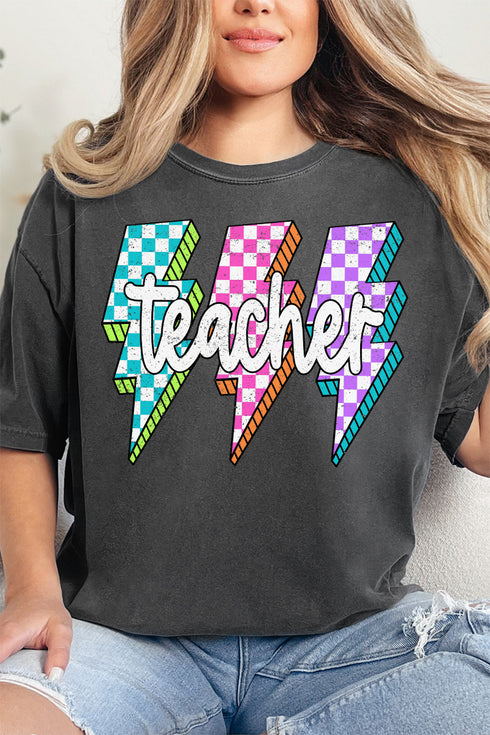 Neon Lightning Teacher Comfort Colors Adult Ring-Spun Cotton Tee