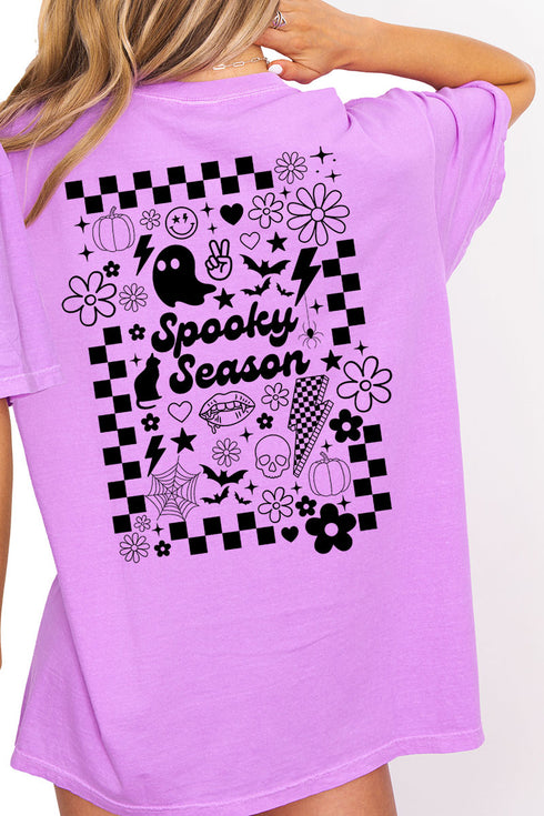 Retro Spooky Season Front & Back Comfort Colors Adult Ring-Spun Cotton Tee
