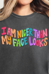 Nicer Than My Face Looks Comfort Colors Adult Ring-Spun Cotton Tee