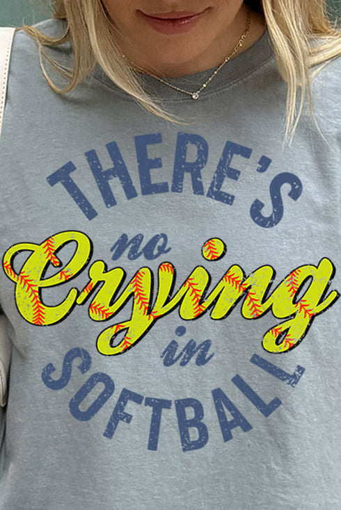 No Crying In Softball Comfort Colors Adult Ring-Spun Cotton Tee