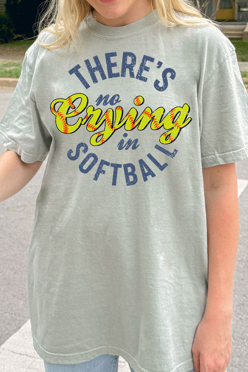 No Crying In Softball Comfort Colors Adult Ring-Spun Cotton Tee