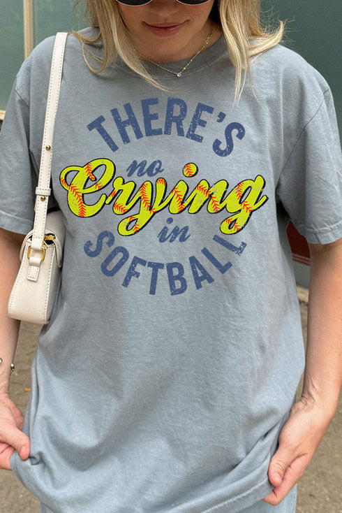 No Crying In Softball Comfort Colors Adult Ring-Spun Cotton Tee