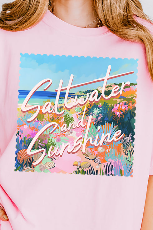 Pastel Saltwater And Sunshine Comfort Colors Adult Ring-Spun Cotton Tee