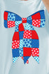 Patchwork Patriotic Bow Comfort Colors Adult Ring-Spun Cotton Tee