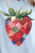 Faux Patchwork Strawberry Comfort Colors Adult Ring-Spun Cotton Tee
