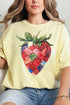Faux Patchwork Strawberry Comfort Colors Adult Ring-Spun Cotton Tee