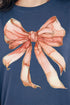 Peach Watercolor Bow Comfort Colors Adult Ring-Spun Cotton Tee
