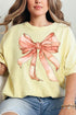 Peach Watercolor Bow Comfort Colors Adult Ring-Spun Cotton Tee