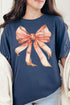 Peach Watercolor Bow Comfort Colors Adult Ring-Spun Cotton Tee