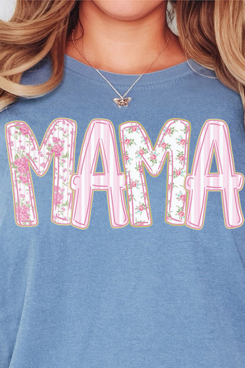 Pink Blossom Mama Comfort Colors Adult Ring-Spun Cotton Tee
