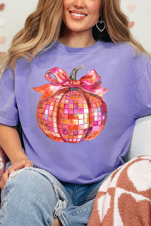 Pink Disco Pumpkin Comfort Colors Adult Ring-Spun Cotton Tee