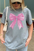 Pink Watercolor Bow Comfort Colors Adult Ring-Spun Cotton Tee