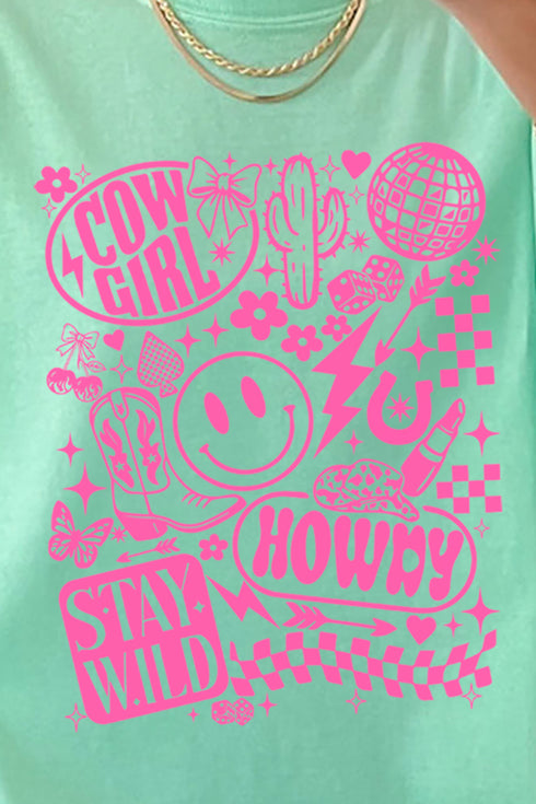 Pink Western Collage Comfort Colors Adult Ring-Spun Cotton Tee